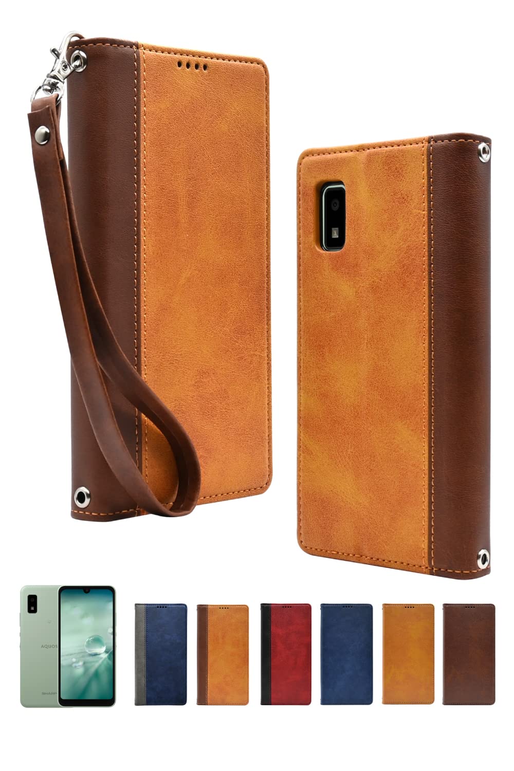 【色: ブラウン】 CIBOLA  高級牛革 AQUOS wish2 5G ケー Amazon.co.jp: [ CIBOLA ] 高級牛革 AQUOS wish wish2 対応
